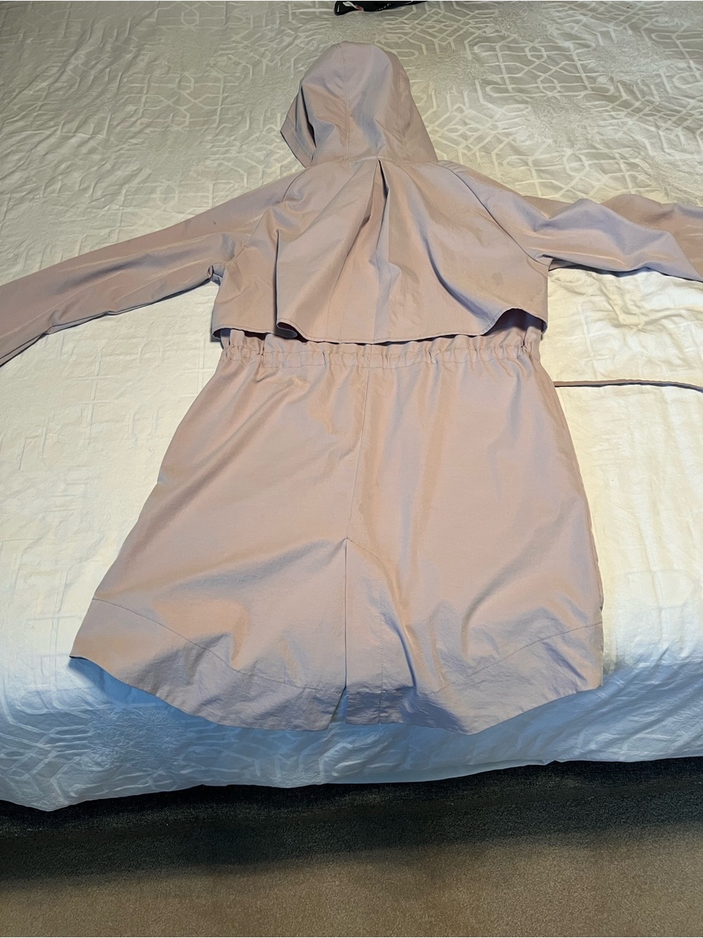 Women’s Hooded Long Jacket - Blush Pink - Picture 5 of 5